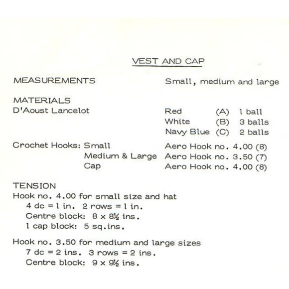 Crop Top Granny Square Tank Matching Beanie Hat Crochet Pattern 1970s Vintage - Picture 2 of 5